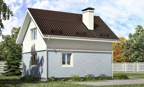 095-002-П Проект двухэтажного дома с мансардой, простой загородный дом из твинблока Анапа | Проекты домов от House Expert