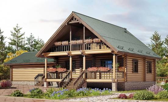 270-002-П Проект двухэтажного дома с мансардой и гаражом, уютный домик из дерева Анапа | Проекты домов от House Expert