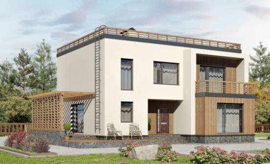 215-002-Л Проект двухэтажного дома, простой домик из пеноблока Анапа | Проекты домов от House Expert