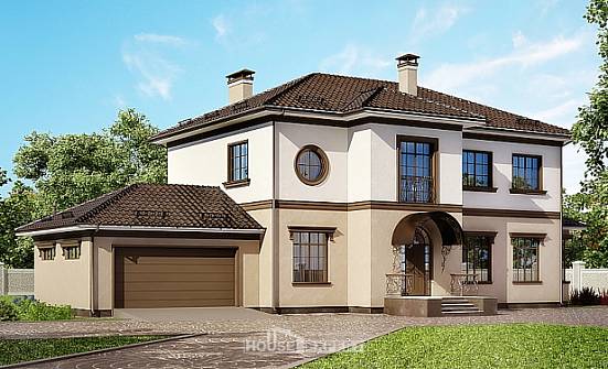 290-004-Л Проект двухэтажного дома и гаражом, классический загородный дом из кирпича Анапа | Проекты домов от House Expert