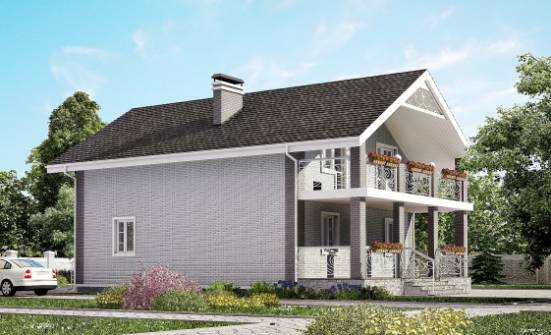 150-007-П Проект двухэтажного дома с мансардой, недорогой коттедж из керамзитобетонных блоков Анапа | Проекты домов от House Expert