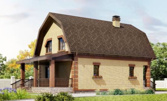 130-005-Л Проект двухэтажного дома с мансардой, простой дом из поризованных блоков Анапа | Проекты домов от House Expert