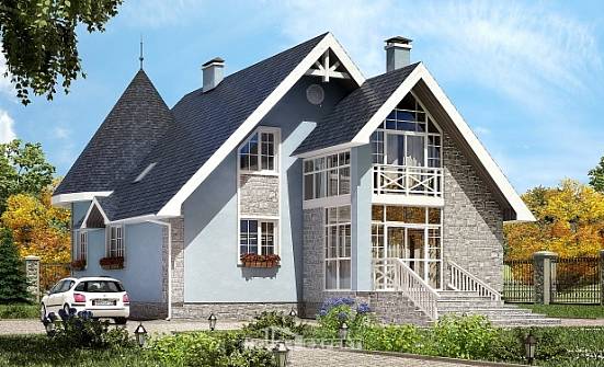 170-003-П Проект двухэтажного дома с мансардой, доступный коттедж из керамзитобетонных блоков Анапа | Проекты домов от House Expert