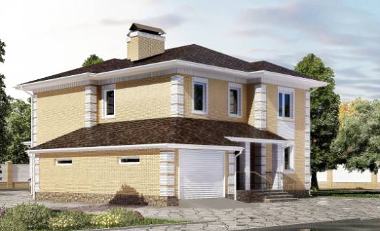 220-006-Л Проект двухэтажного дома и гаражом, современный домик из керамзитобетонных блоков Анапа | Проекты домов от House Expert