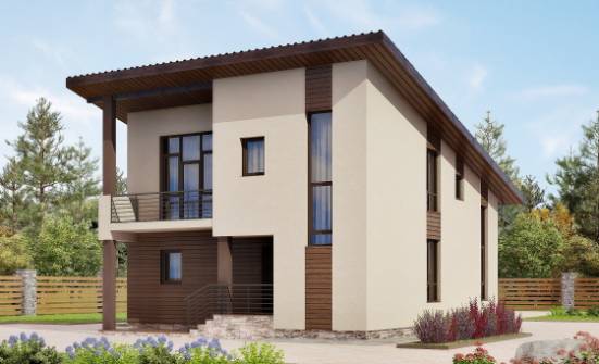 140-005-Л Проект двухэтажного дома мансардный этаж, уютный загородный дом из пеноблока Анапа | Проекты домов от House Expert