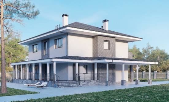 250-004-Л Проект двухэтажного дома, современный загородный дом из пеноблока Анапа | Проекты домов от House Expert