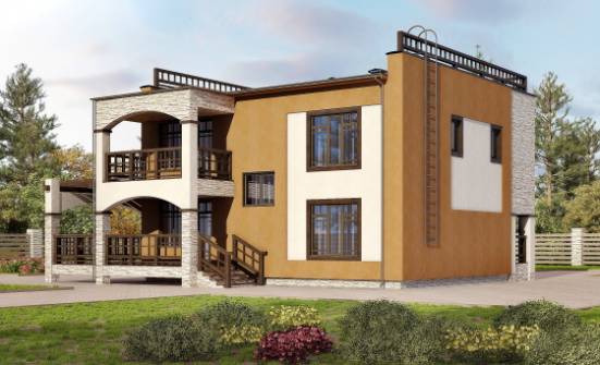 150-010-Л Проект двухэтажного дома, компактный дом из кирпича Анапа | Проекты домов от House Expert