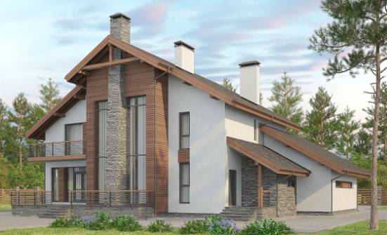 270-003-Л Проект двухэтажного дома с мансардой и гаражом, красивый дом из газосиликатных блоков Анапа | Проекты домов от House Expert