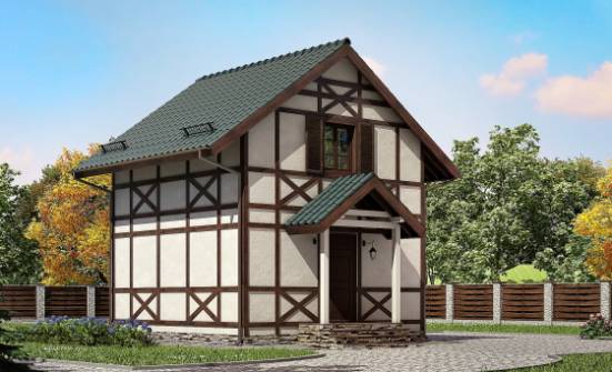 060-002-П Проект двухэтажного дома мансардой, миниатюрный домик из бревен Анапа | Проекты домов от House Expert