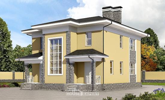 155-011-Л Проект двухэтажного дома, бюджетный домик из теплоблока Анапа | Проекты домов от House Expert