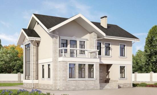 170-008-Л Проект двухэтажного дома, бюджетный загородный дом из пеноблока Анапа | Проекты домов от House Expert