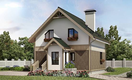105-001-Л Проект двухэтажного дома мансардой, классический коттедж из газосиликатных блоков Анапа | Проекты домов от House Expert