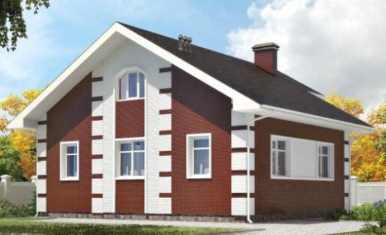 115-001-П Проект двухэтажного дома с мансардой, недорогой домик из блока Анапа | Проекты домов от House Expert