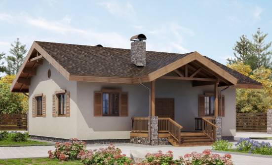 090-002-Л Проект одноэтажного дома, компактный загородный дом из кирпича Анапа | Проекты одноэтажных домов от House Expert