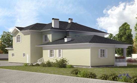 410-002-Л Проект двухэтажного дома, гараж, большой коттедж из твинблока Анапа | Проекты домов от House Expert