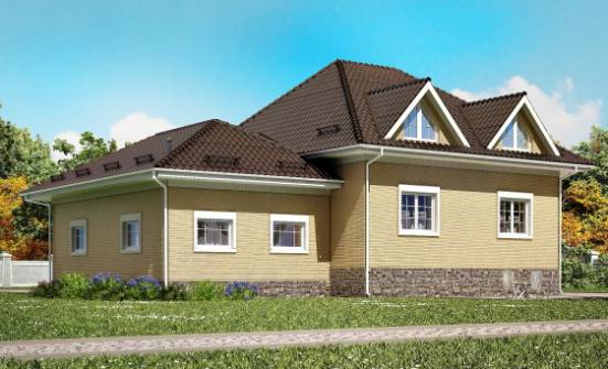 400-001-П Проект трехэтажного дома с мансардным этажом и гаражом, уютный дом из газобетона Анапа | Проекты домов от House Expert
