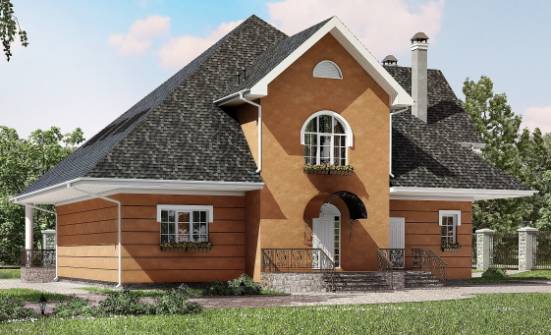 310-001-П Проект двухэтажного дома мансардный этаж, просторный загородный дом из пеноблока Анапа | Проекты домов от House Expert