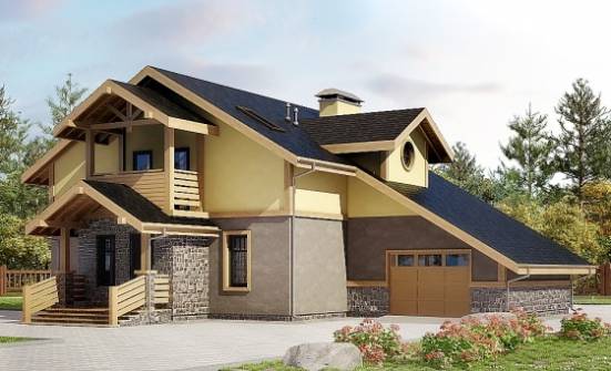 180-011-П Проект двухэтажного дома мансардный этаж, гараж, простой домик из пеноблока Анапа | Проекты домов от House Expert