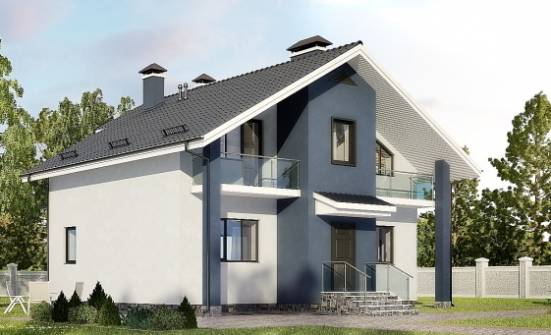 150-005-П Проект двухэтажного дома с мансардой, простой дом из керамзитобетонных блоков Анапа | Проекты домов от House Expert