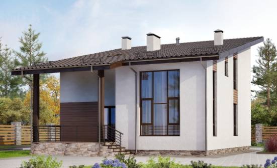 140-005-П Проект двухэтажного дома с мансардным этажом, небольшой дом из газосиликатных блоков Анапа | Проекты домов от House Expert