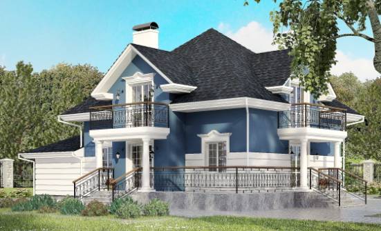 180-002-П Проект двухэтажного дома мансардный этаж, гараж, средний дом из кирпича Анапа | Проекты домов от House Expert
