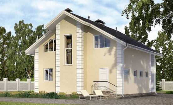 150-002-Л Проект двухэтажного дома мансардой и гаражом, скромный дом из поризованных блоков Анапа | Проекты домов от House Expert