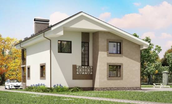 210-003-П Проект двухэтажного дома с мансардой, красивый домик из газосиликатных блоков Анапа | Проекты домов от House Expert