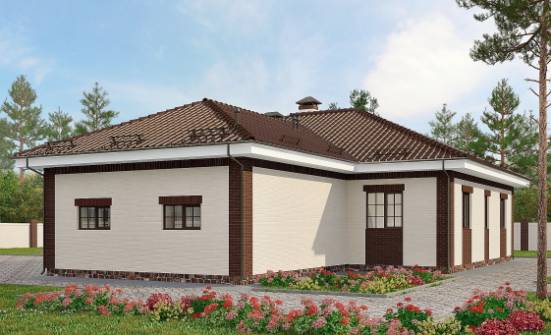 160-015-П Проект одноэтажного дома и гаражом, уютный коттедж из керамзитобетонных блоков Анапа | Проекты домов от House Expert