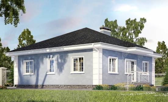 100-001-П Проект одноэтажного дома, недорогой загородный дом из теплоблока Анапа | Проекты домов от House Expert