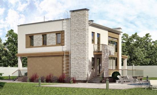 185-001-П Проект двухэтажного дома, современный домик из газосиликатных блоков Анапа | Проекты домов от House Expert