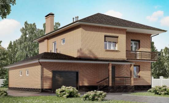245-003-Л Проект двухэтажного дома, гараж, классический дом из кирпича Анапа | Проекты домов от House Expert