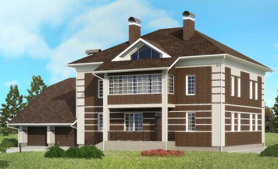 505-002-Л Проект трехэтажного дома, гараж, большой домик из кирпича Анапа | Проекты домов от House Expert
