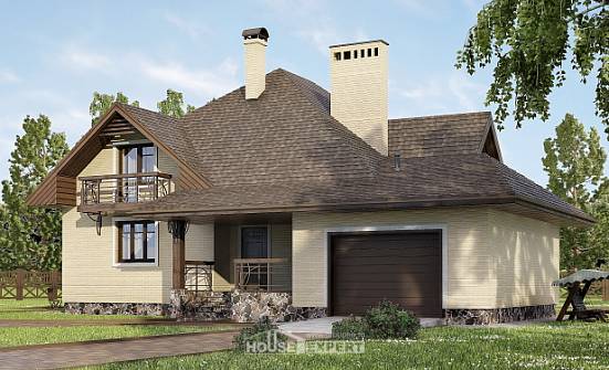 275-003-П Проект двухэтажного дома с мансардой и гаражом, просторный дом из кирпича Анапа | Проекты домов от House Expert