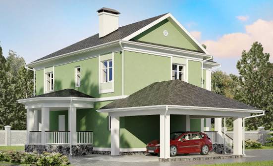 170-001-Л Проект двухэтажного дома, гараж, скромный коттедж из поризованных блоков Анапа | Проекты домов от House Expert