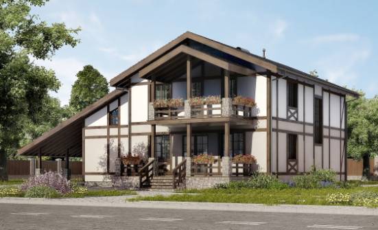 250-002-П Проект двухэтажного дома мансардой и гаражом, средний дом из кирпича Анапа | Проекты домов от House Expert