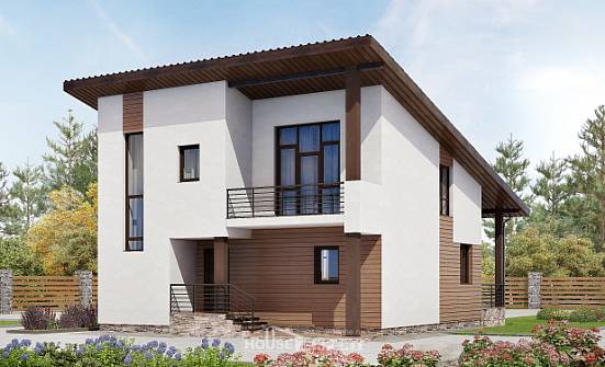 140-005-П Проект двухэтажного дома с мансардным этажом, небольшой дом из газосиликатных блоков Анапа | Проекты домов от House Expert