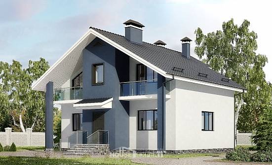 150-005-П Проект двухэтажного дома с мансардой, простой дом из керамзитобетонных блоков Анапа | Проекты домов от House Expert
