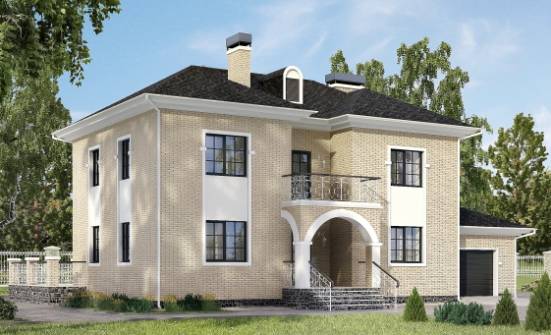 180-006-П Проект двухэтажного дома и гаражом, красивый загородный дом из кирпича Анапа | Проекты домов от House Expert