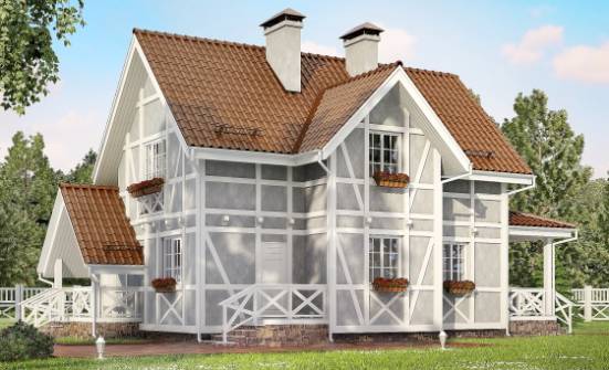 160-003-Л Проект двухэтажного дома мансардой, уютный домик из газосиликатных блоков Анапа | Проекты домов от House Expert