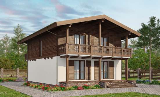 150-016-Л Проект двухэтажного дома с мансардой, компактный дом из газобетона Анапа | Проекты домов от House Expert