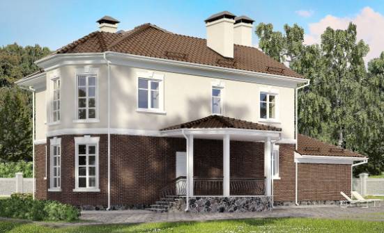 190-002-Л Проект двухэтажного дома, гараж, красивый загородный дом из теплоблока Анапа | Проекты домов от House Expert
