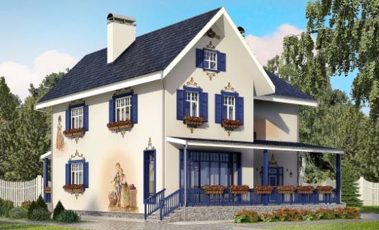 180-003-П Проект двухэтажного дома, небольшой домик из кирпича Анапа | Проекты домов от House Expert