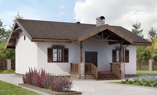 090-002-П Проект одноэтажного дома, небольшой домик из кирпича Анапа | Проекты домов от House Expert