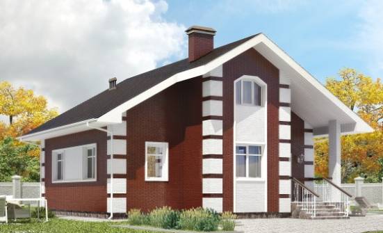 115-001-П Проект двухэтажного дома с мансардой, недорогой домик из блока Анапа | Проекты домов от House Expert