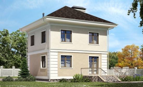 090-003-Л Проект двухэтажного дома, скромный загородный дом из пеноблока Анапа | Проекты домов от House Expert
