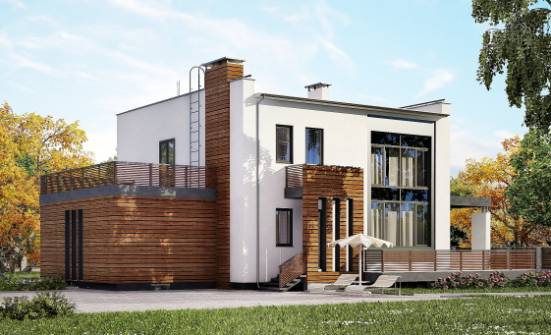 220-003-П Проект двухэтажного дома и гаражом, классический домик из блока Анапа | Проекты домов от House Expert
