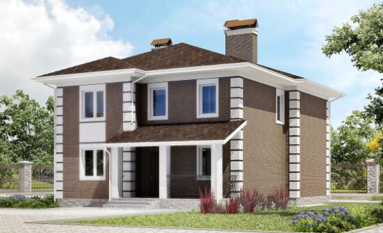 185-002-П Проект двухэтажного дома, простой дом из газосиликатных блоков Анапа | Проекты домов от House Expert