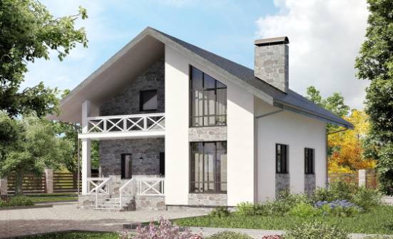 155-001-Л Проект двухэтажного дома с мансардой, гараж, красивый дом из газосиликатных блоков Анапа | Проекты домов от House Expert