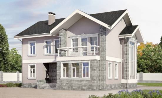 170-008-П Проект двухэтажного дома, бюджетный домик из теплоблока Анапа | Проекты домов от House Expert