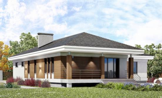 165-001-П Проект одноэтажного дома, гараж, бюджетный дом из бризолита Анапа | Проекты домов от House Expert